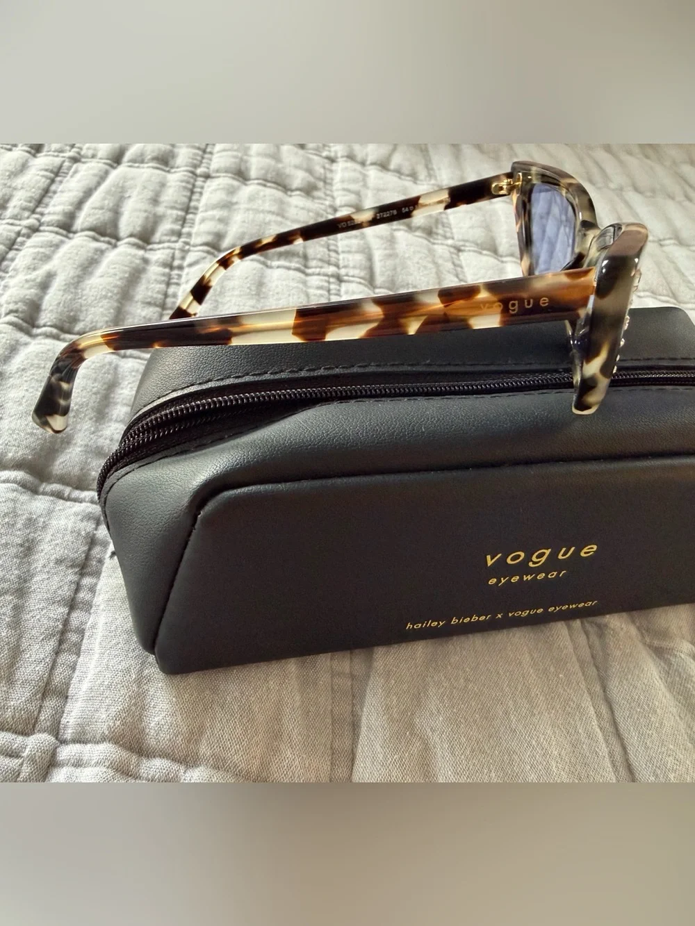 Vogue Eyewear Tortoiseshell Cat-Eye Sunglasses with Blue Lenses
